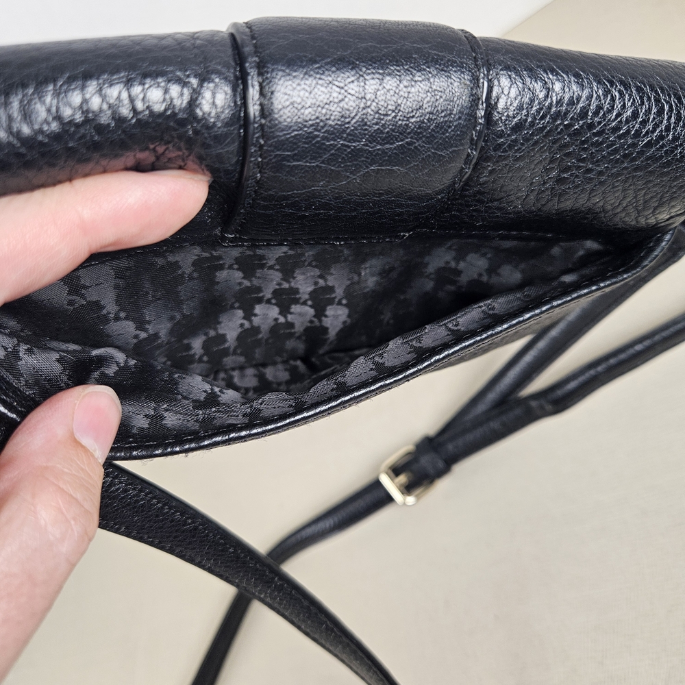Karl Lagerfeld Black Pebbled Leather Crossbody Bag - Picture 13 of 16